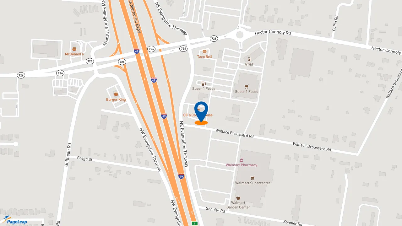 https://pageleap.com map showing location of Firehouse Subs Evangeline Carencro in Carencro.