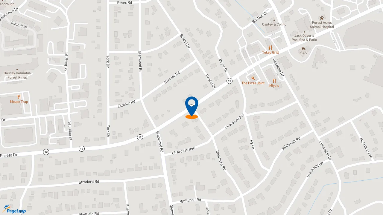 https://pageleap.com map showing location of Firehouse Subs Forest Dr. in Columbia.