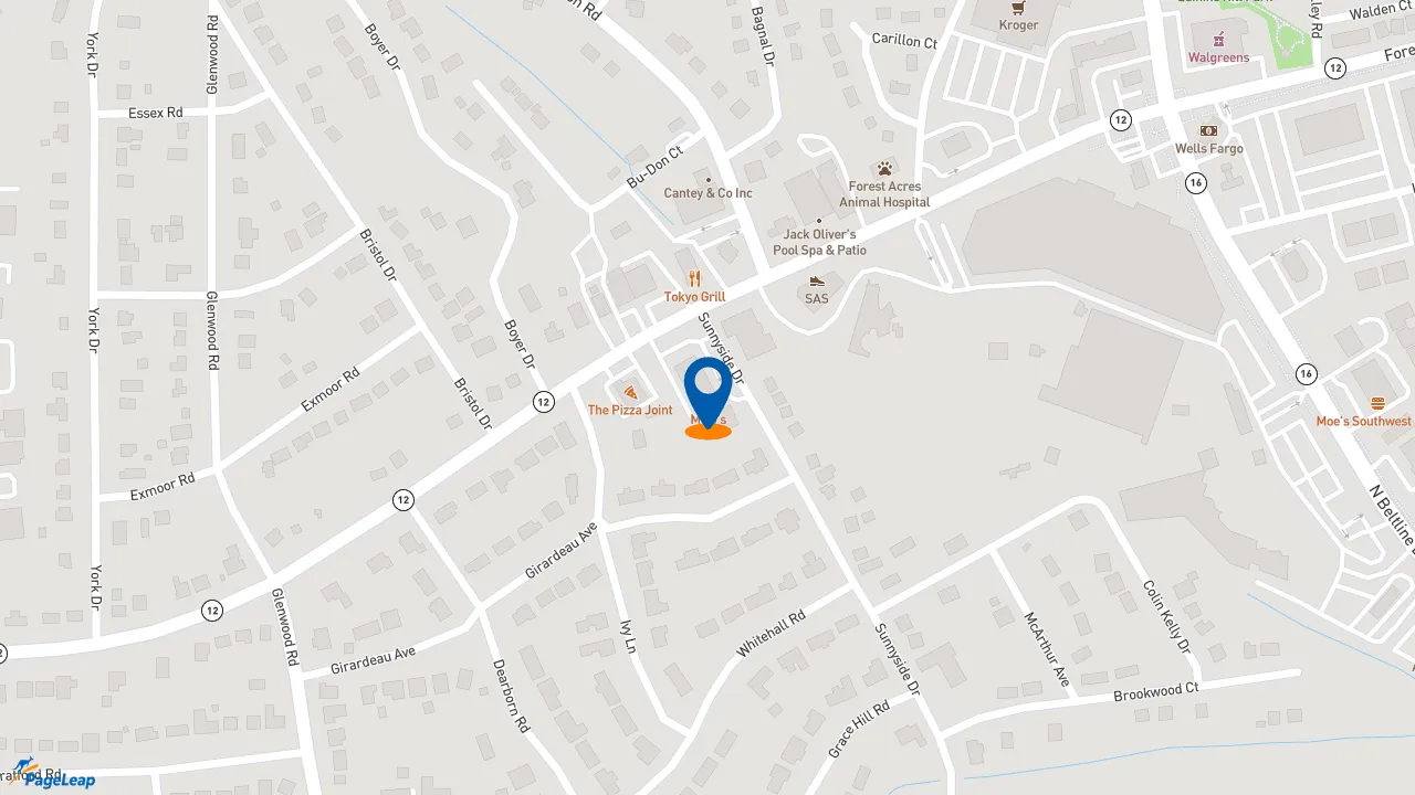 https://pageleap.com map showing location of Firehouse Subs Forest Dr. in Columbia.