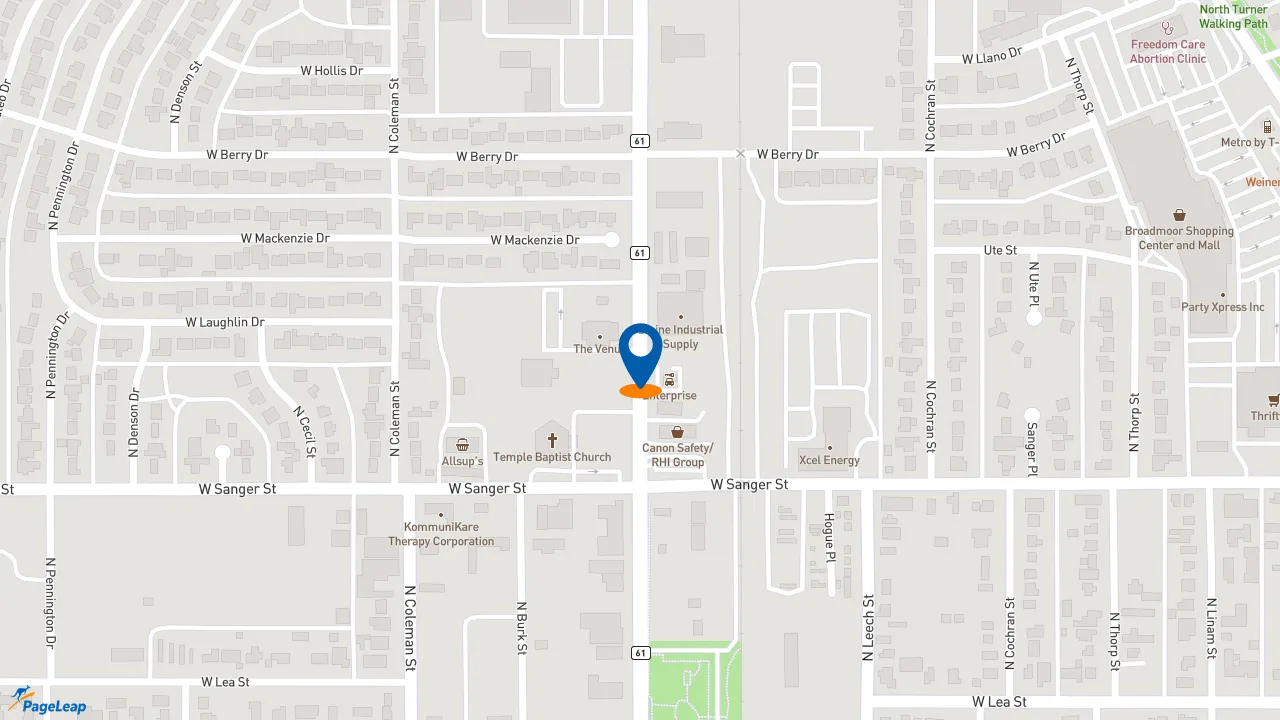 PageLeap.com map showing location of Firehouse Subs Hobbs Kass Plaza in Hobbs.