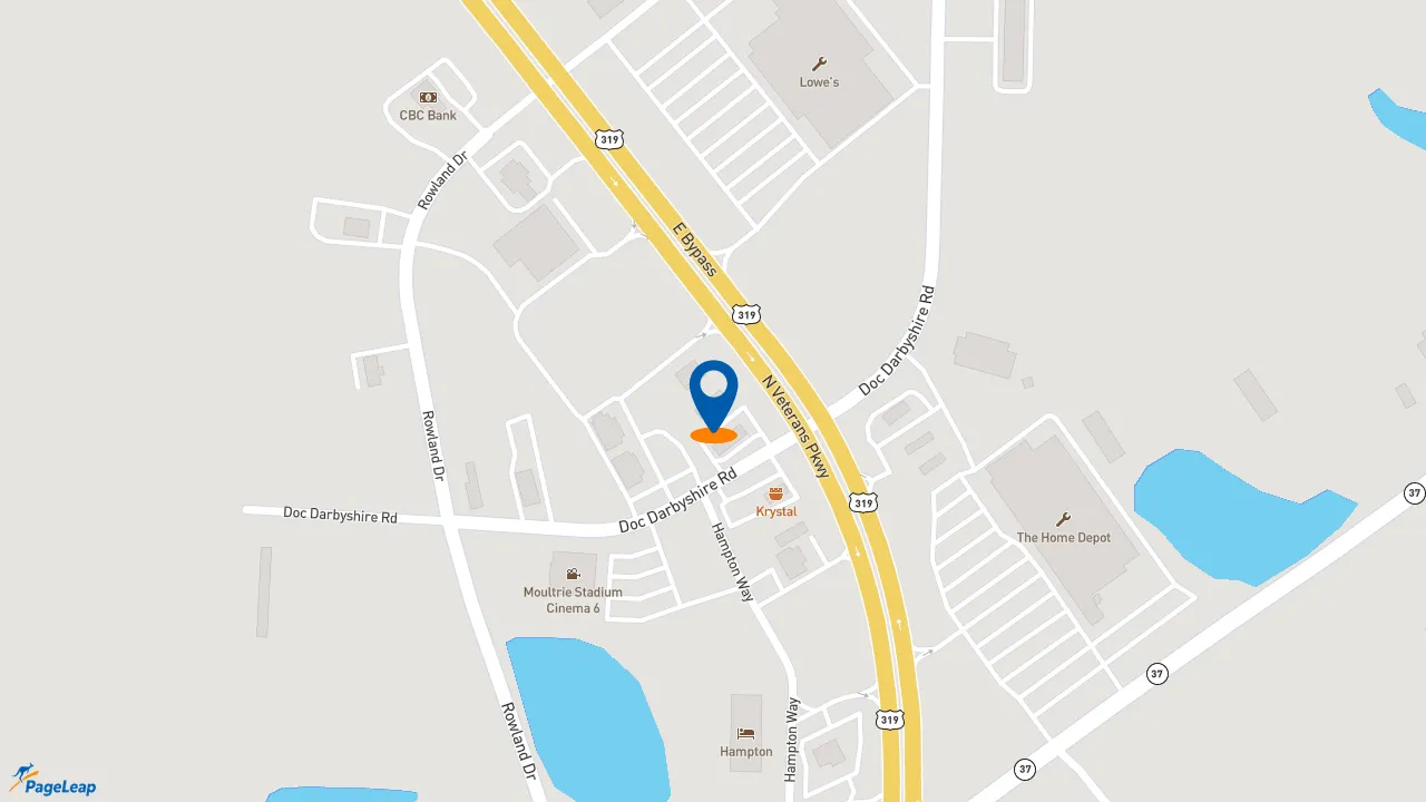 https://pageleap.com map showing location of Firehouse Subs Moultrie Bypass in Moultrie.