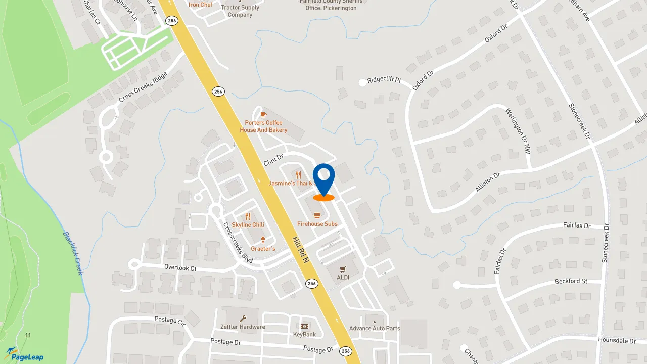 https://pageleap.com map showing location of Firehouse Subs Pickerington in Pickerington.