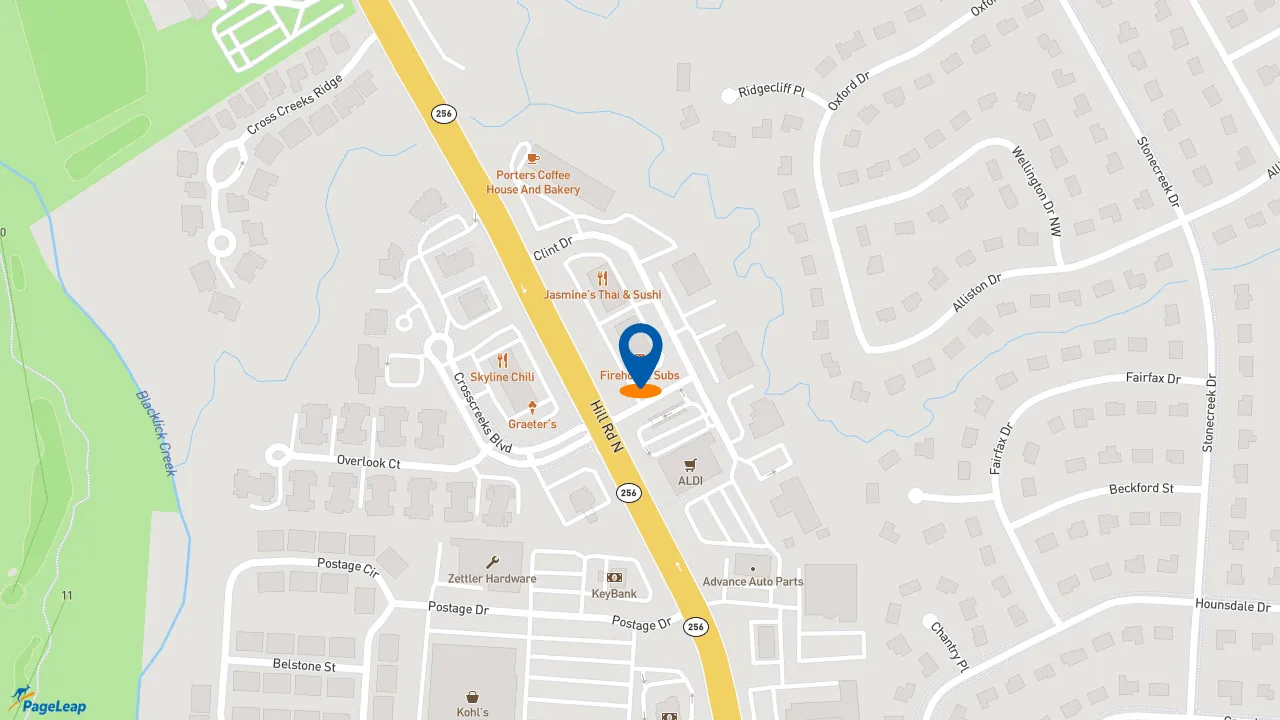 https://pageleap.com map showing location of Firehouse Subs Pickerington in Pickerington.