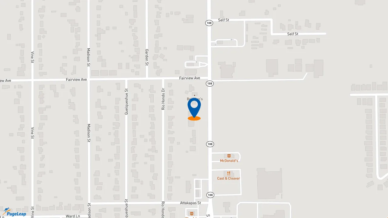https://pageleap.com map showing location of Firehouse Subs Sulphur in Sulphur.