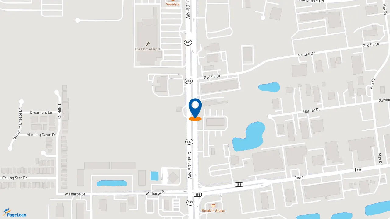 https://pageleap.com map showing location of Firehouse Subs Tally West in Tallahassee.