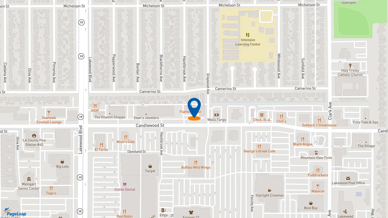 https://pageleap.com map showing location of Five Guys in Lakewood.