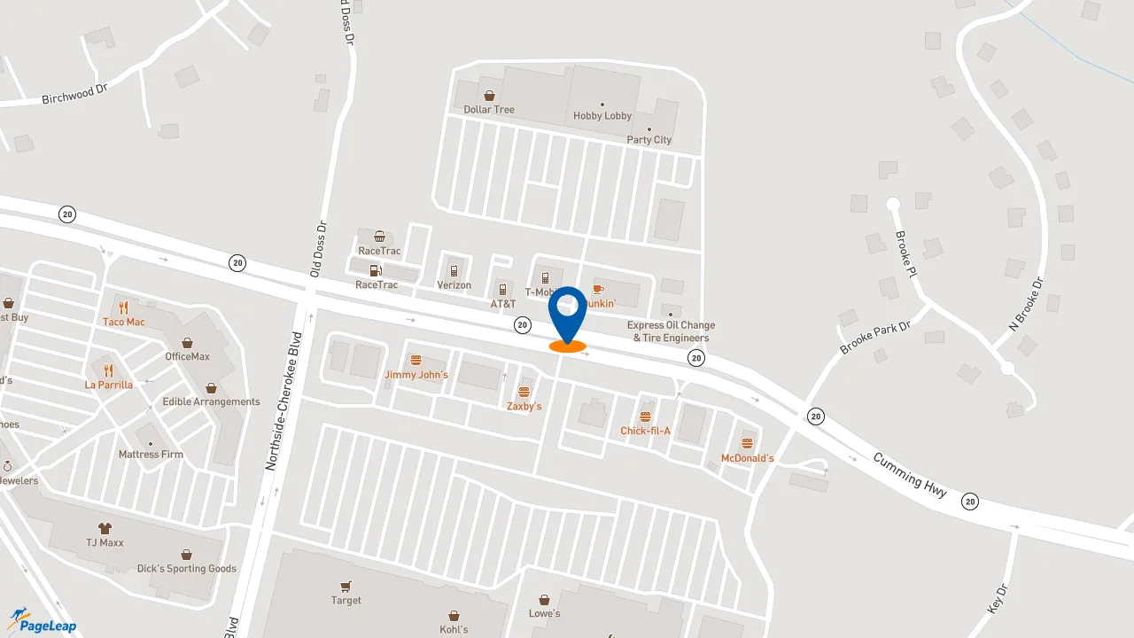 https://pageleap.com map showing location of Five Guys in Canton.