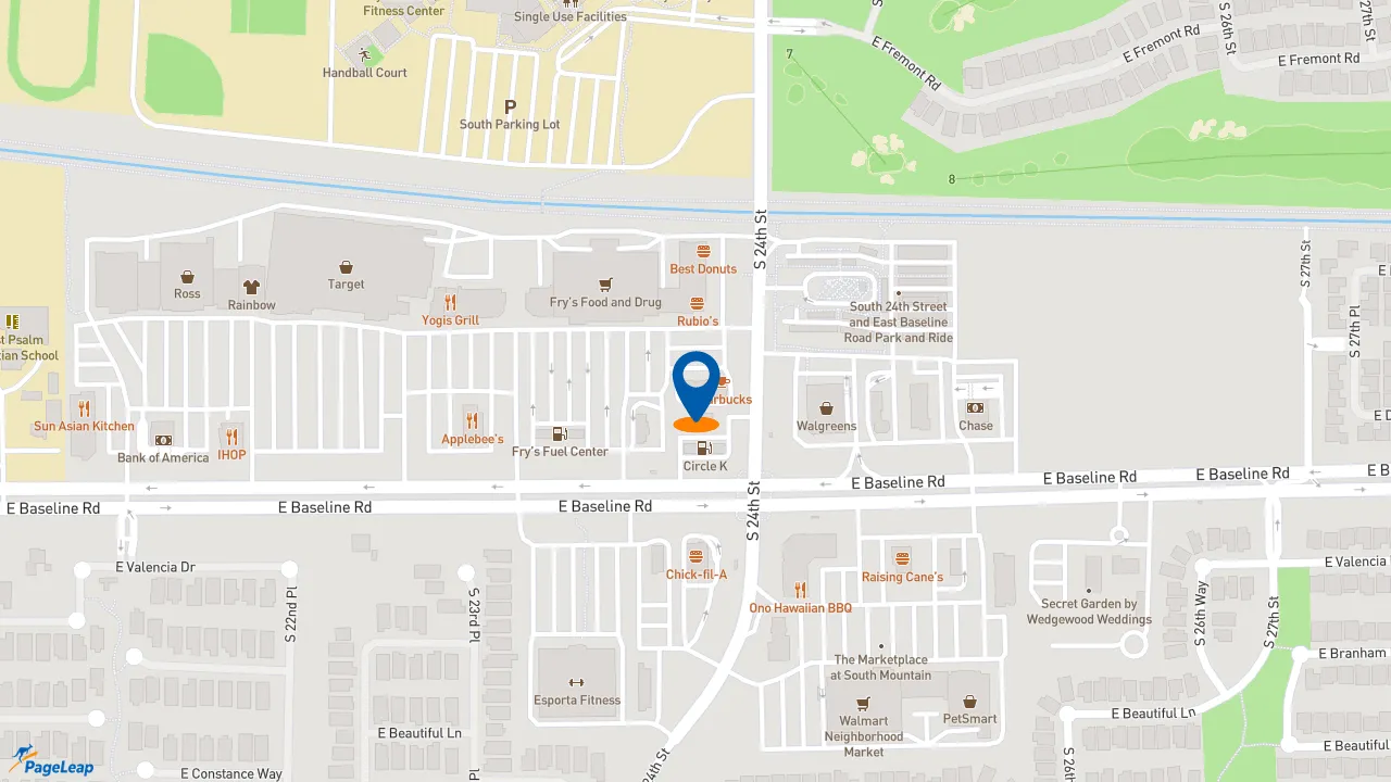 https://pageleap.com map showing location of Five Guys in Phoenix.