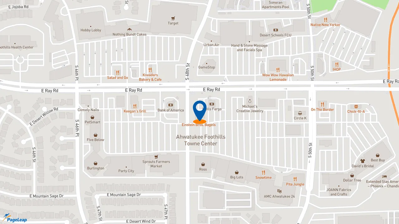 https://pageleap.com map showing location of Five Guys in Phoenix.