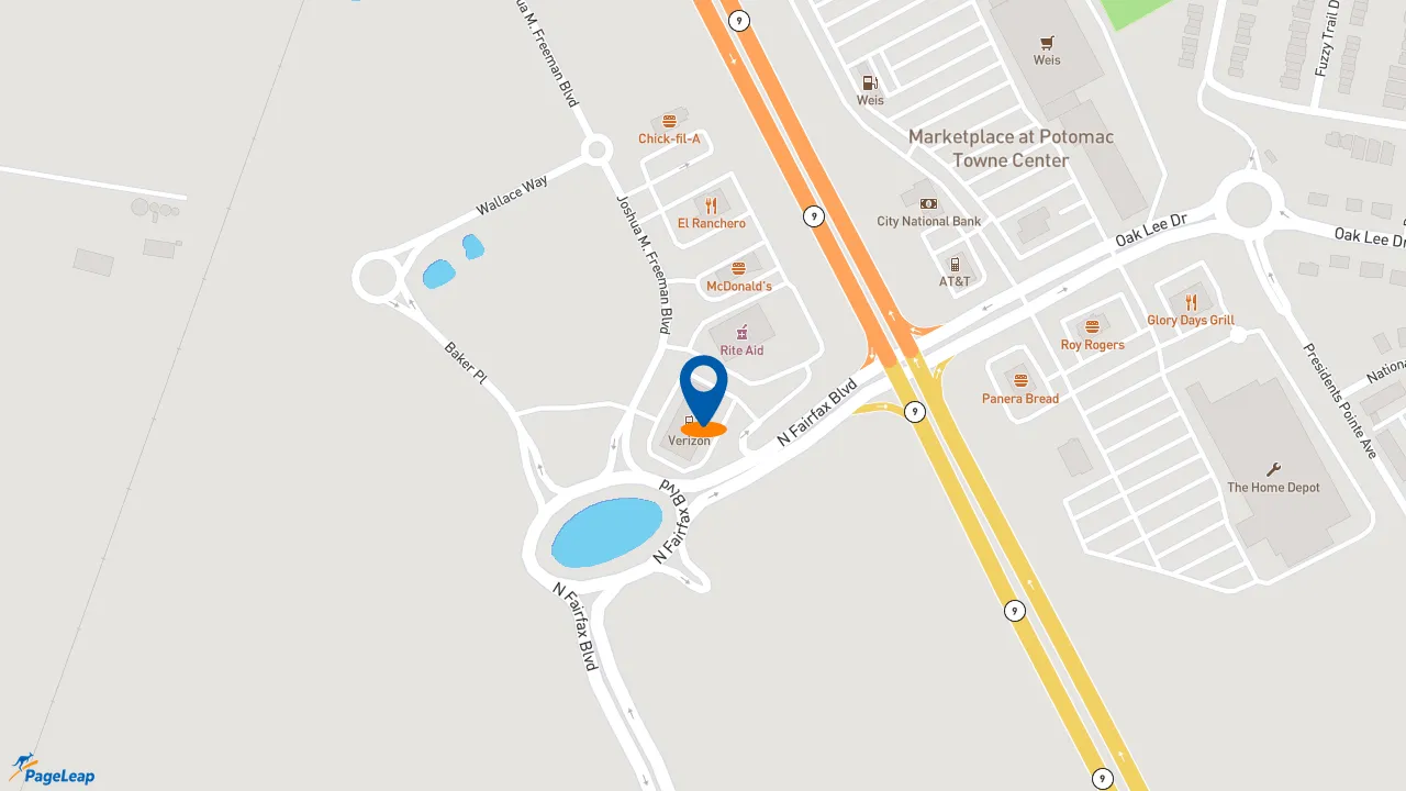 https://pageleap.com map showing location of Five Guys in Ranson.