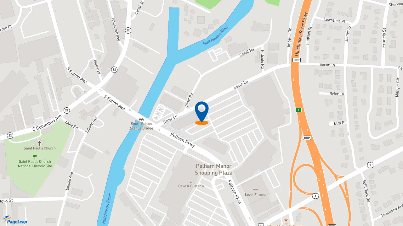 https://pageleap.com map showing location of Five Guys in Pelham Manor.