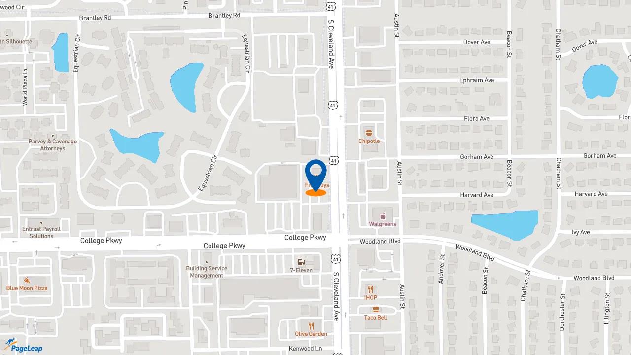 https://pageleap.com map showing location of Five Guys in Fort Myers.