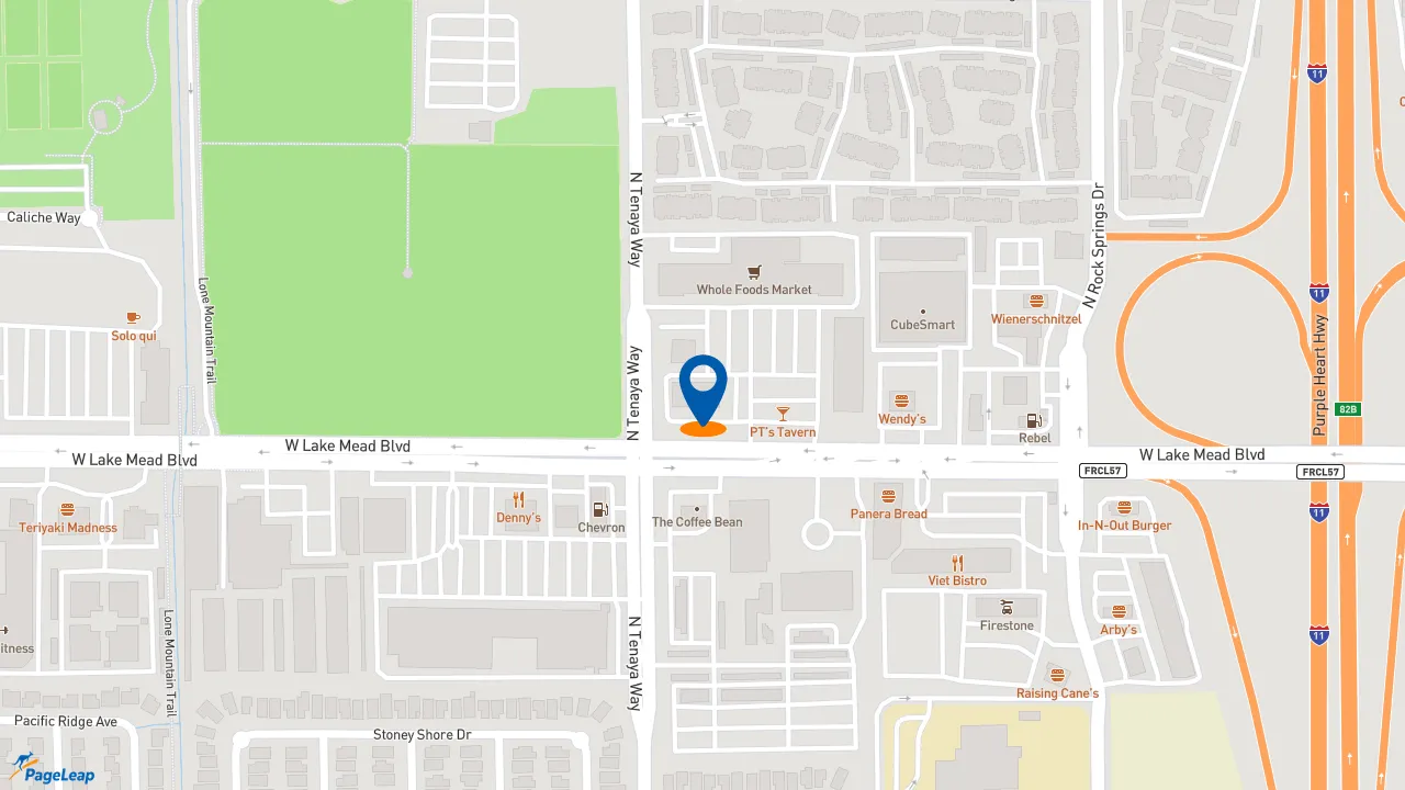 https://pageleap.com map showing location of Five Guys in Las Vegas.
