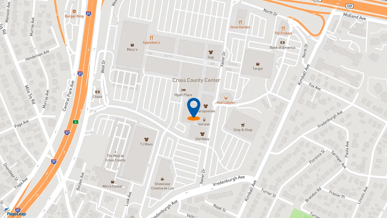 https://pageleap.com map showing location of Five Guys in Yonkers.