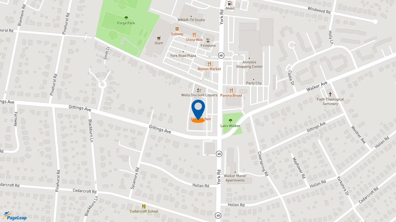 https://pageleap.com map showing location of Five Guys in Baltimore.