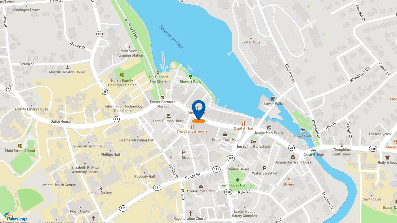https://pageleap.com map showing location of FlyBy Cafe &amp; Takeaway in Exeter.