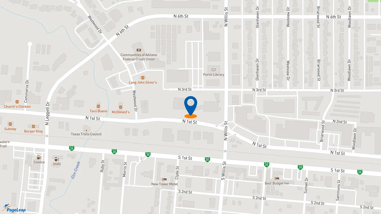 https://pageleap.com map showing location of Fred Loya Insurance in Abilene.