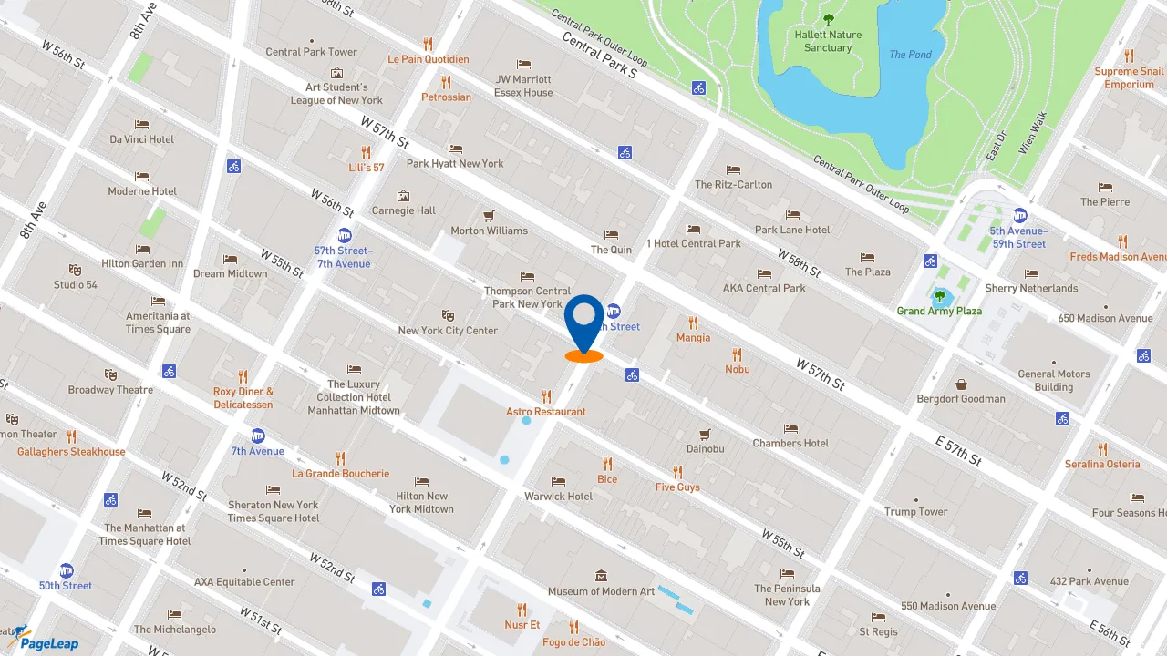 https://pageleap.com map showing location of fresh&amp;co in New York.