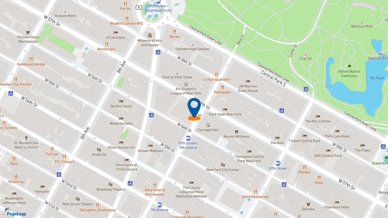 https://pageleap.com map showing location of fresh&amp;co in New York.