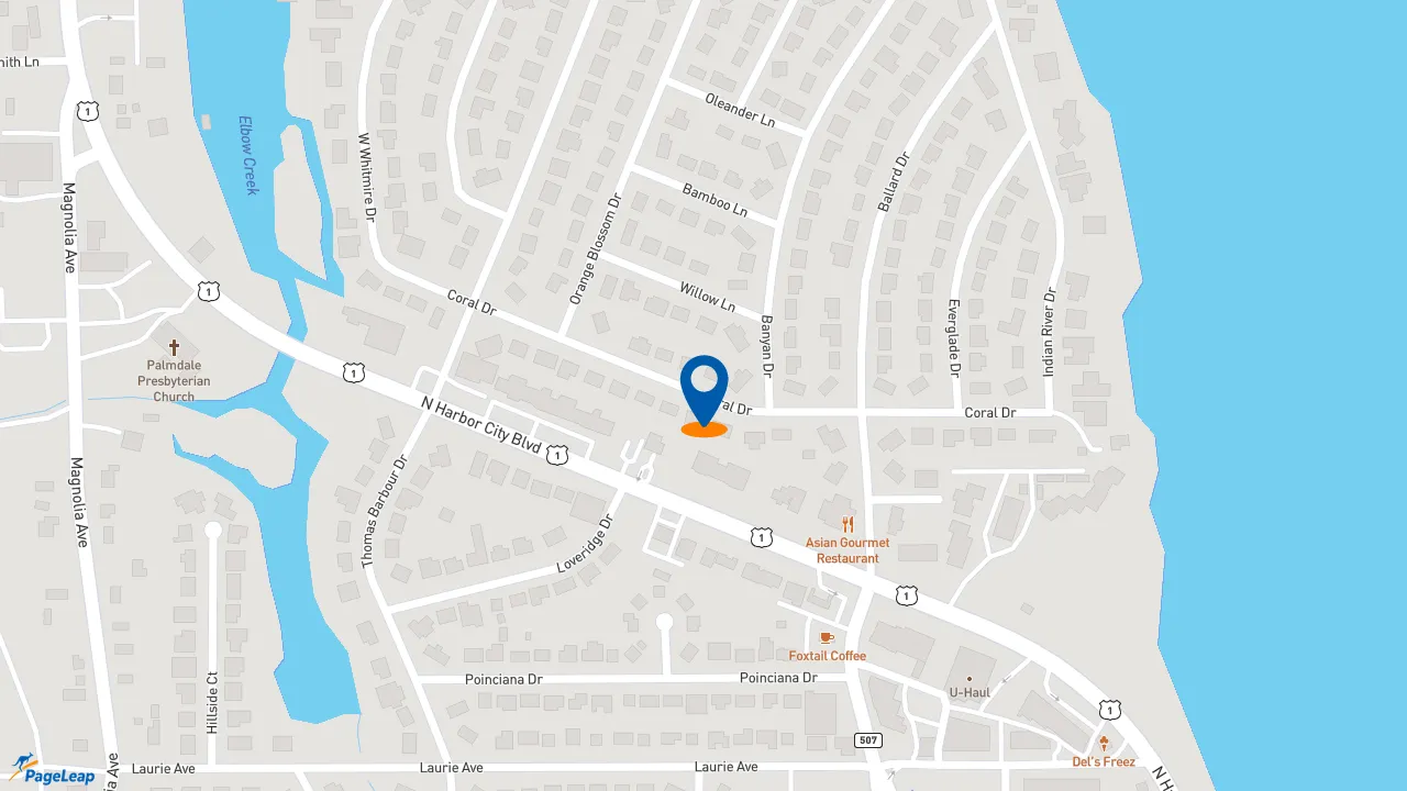 https://pageleap.com map showing location of Garcia Automotive in Melbourne.