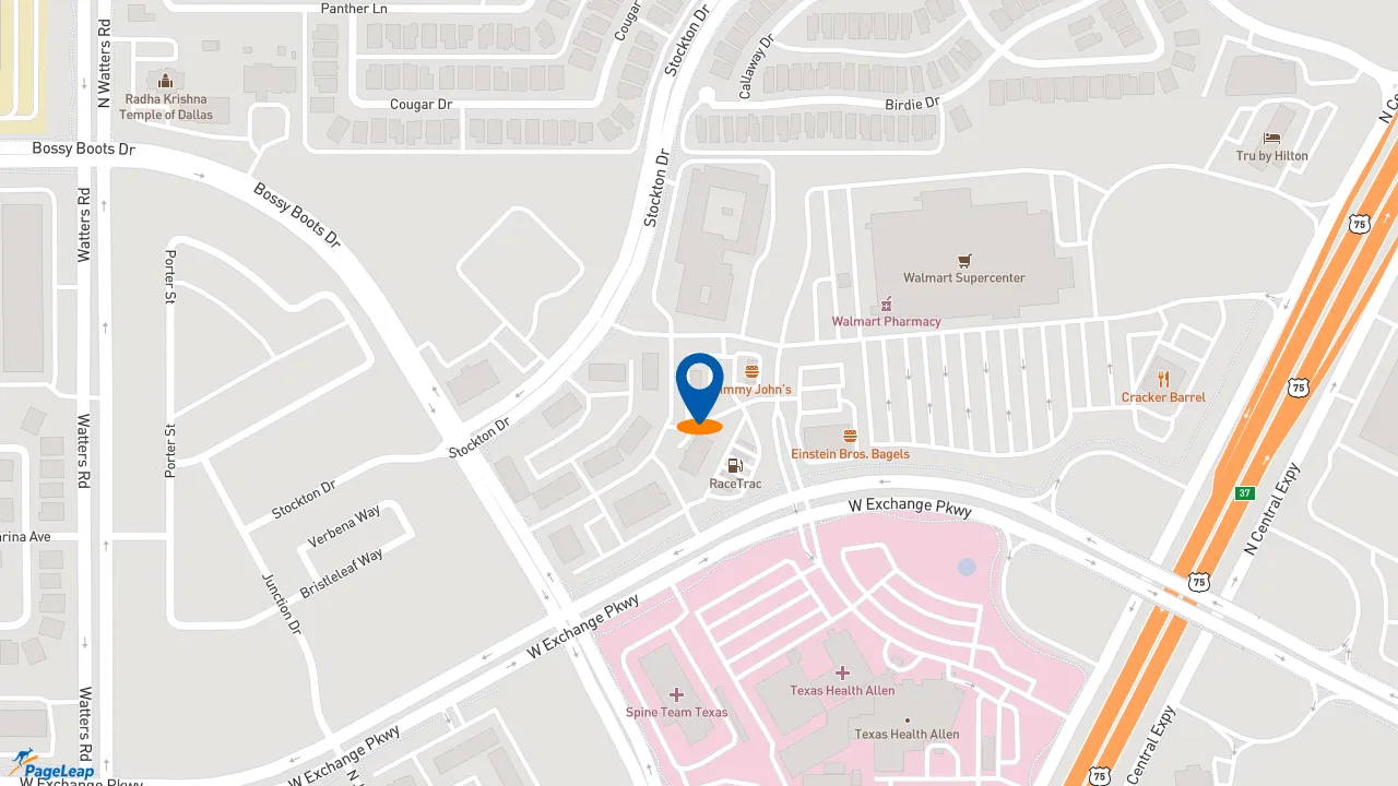 https://pageleap.com map showing location of Golden Chick in Allen.