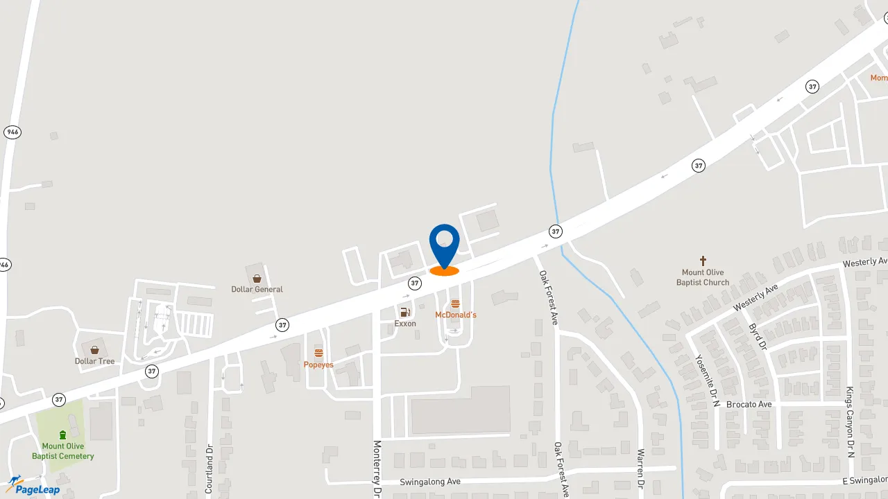 https://pageleap.com map showing location of Golden Chick in Baton Rouge.
