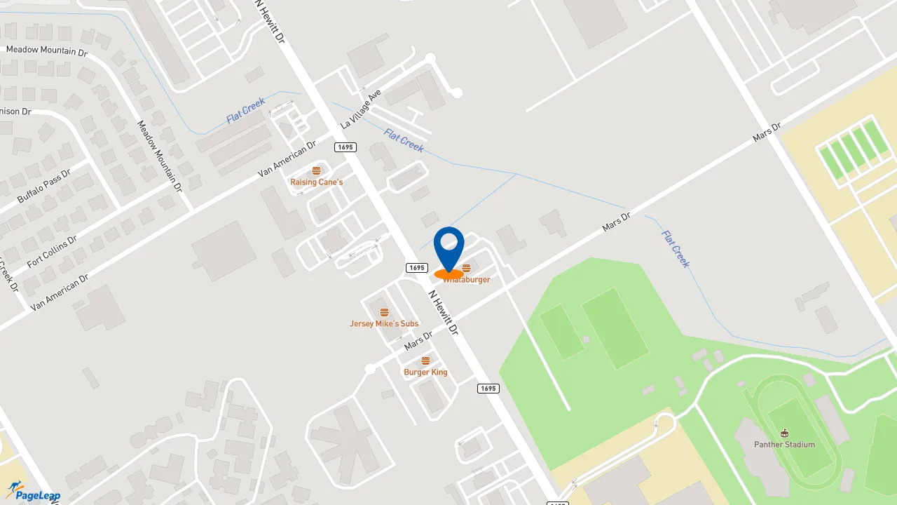 https://pageleap.com map showing location of Golden Chick in Waco.