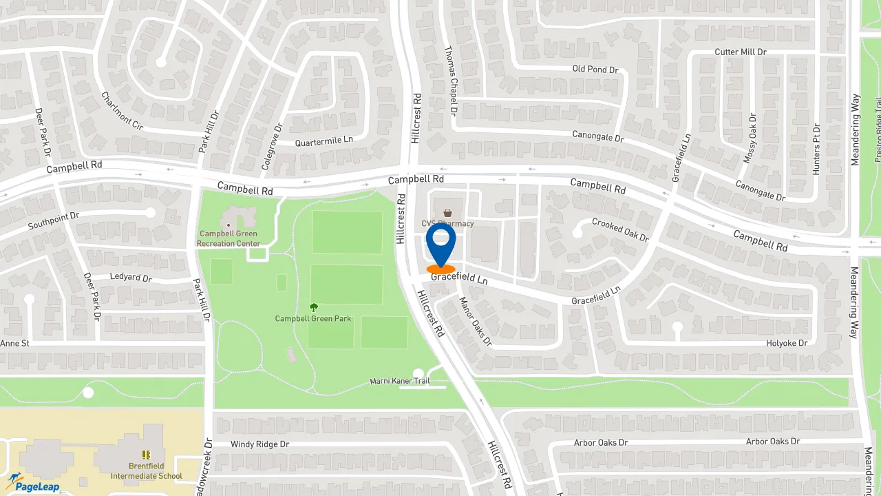https://pageleap.com map showing location of Golden Chick in Dallas.