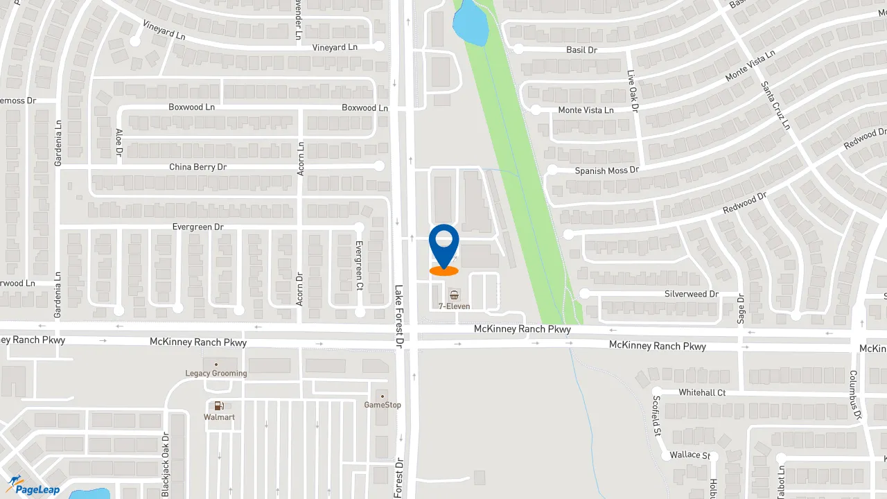 https://pageleap.com map showing location of Golden Chick in Mckinney.