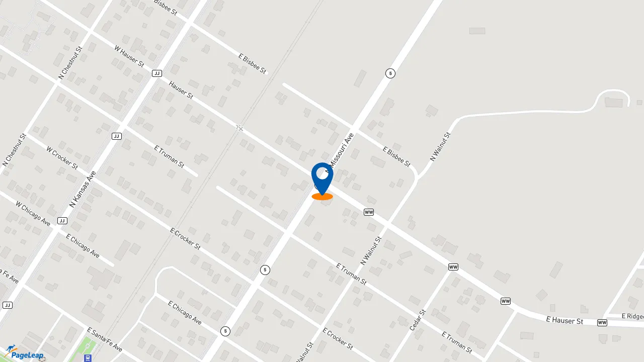 https://pageleap.com map showing location of Goodcents Deli Fresh Subs in Marceline.