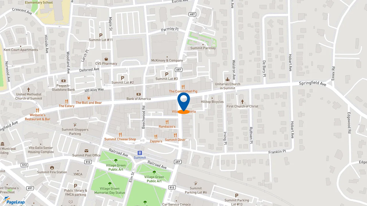 https://pageleap.com map showing location of Gregorys Coffee in Summit.