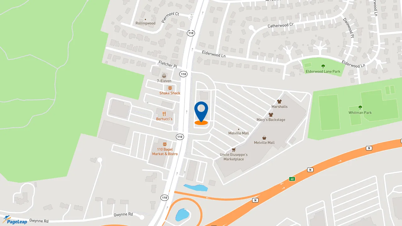 https://pageleap.com map showing location of Gregorys Coffee in Melville.