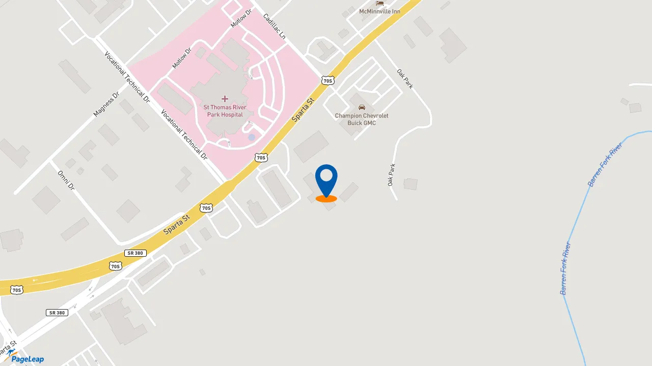 https://pageleap.com map showing location of Hampton Inn McMinnville in Mcminnville.