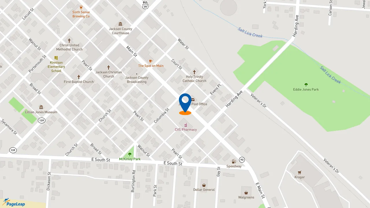 https://pageleap.com map showing location of Hot Head Burritos in Jackson.