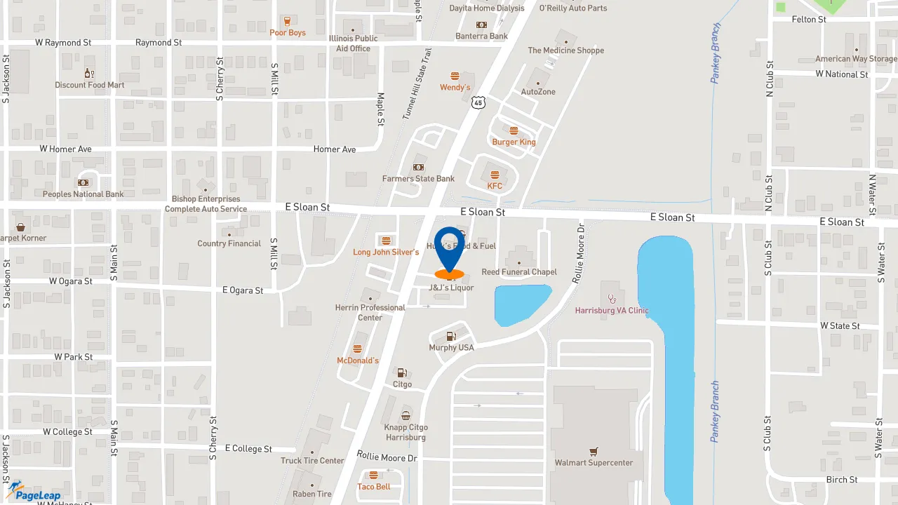 https://pageleap.com map showing location of Hucks in Harrisburg.