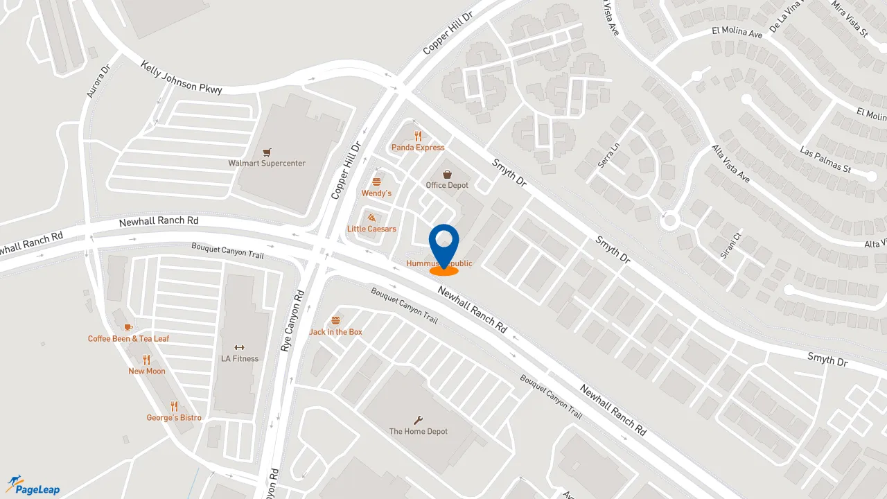 https://pageleap.com map showing location of Hummus Republic in Valencia.
