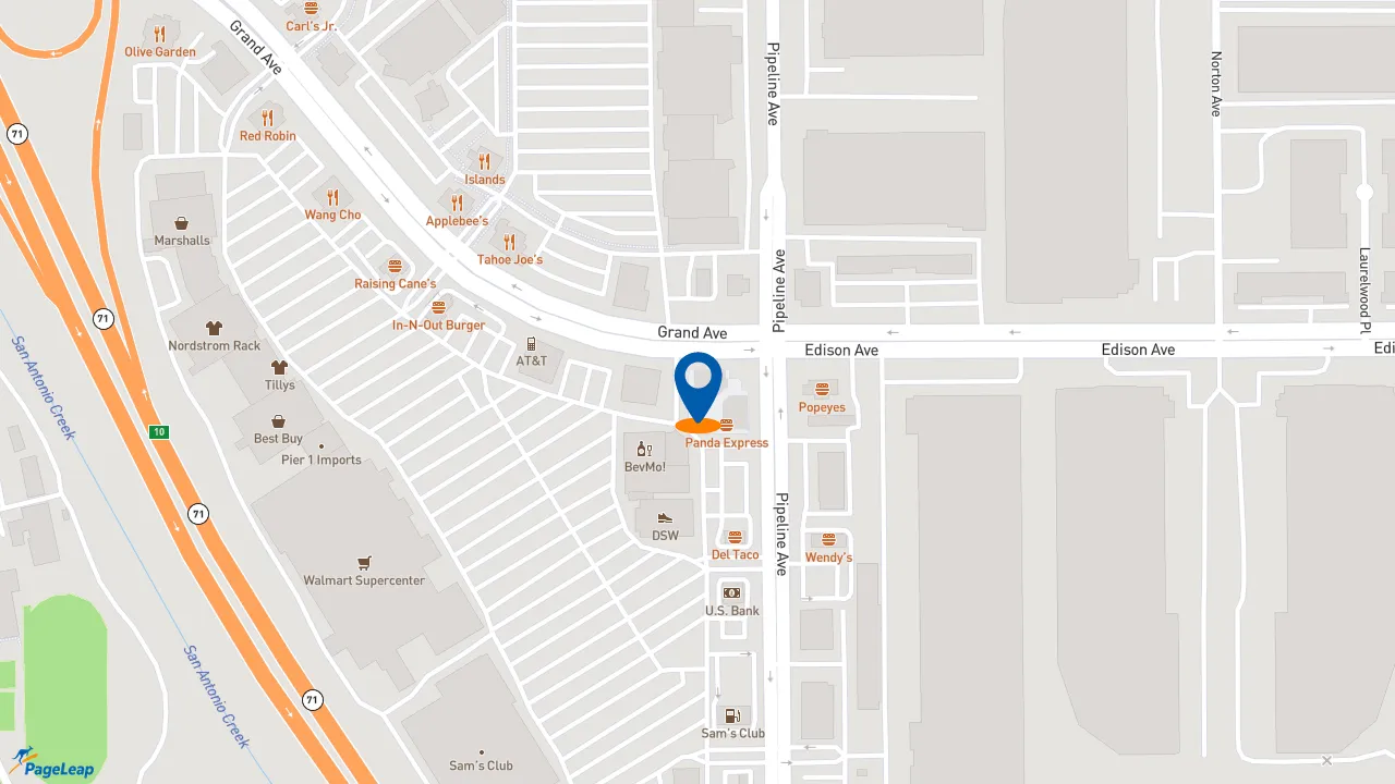 https://pageleap.com map showing location of Ike&#039;s Love &amp; Sandwiches in Chino.