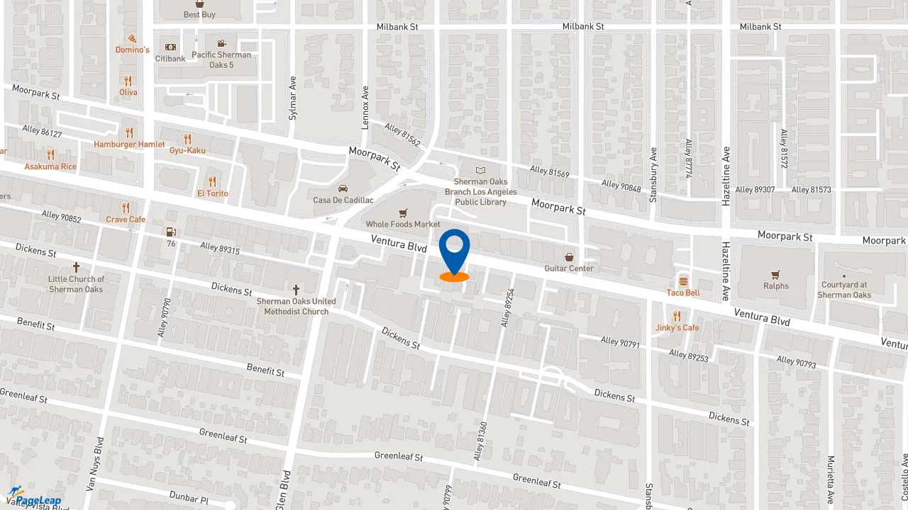 https://pageleap.com map showing location of Ike&#039;s Love &amp; Sandwiches in Sherman Oaks.