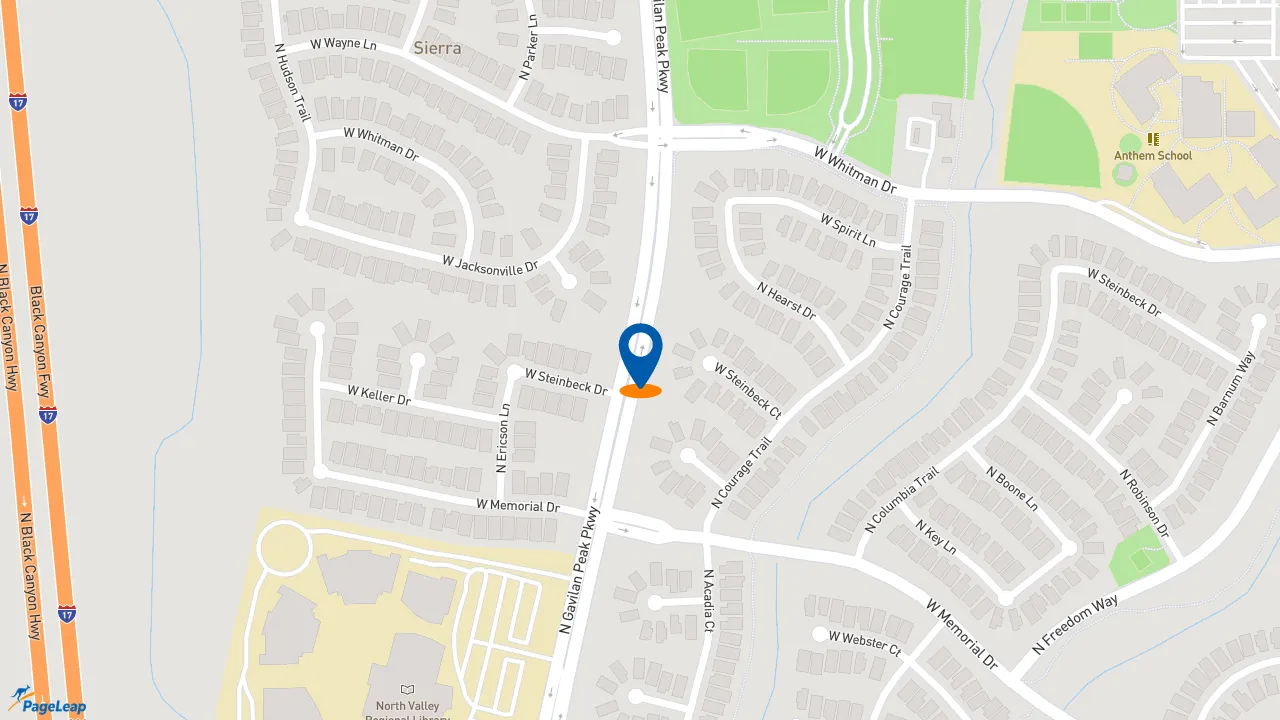 https://pageleap.com map showing location of Jack in the Box in Anthem.