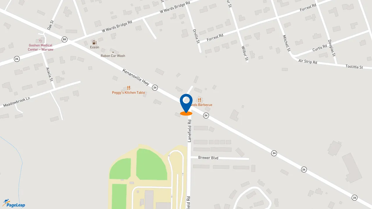 https://pageleap.com map showing location of Jersey Mike&#039;s Subs in Warsaw.