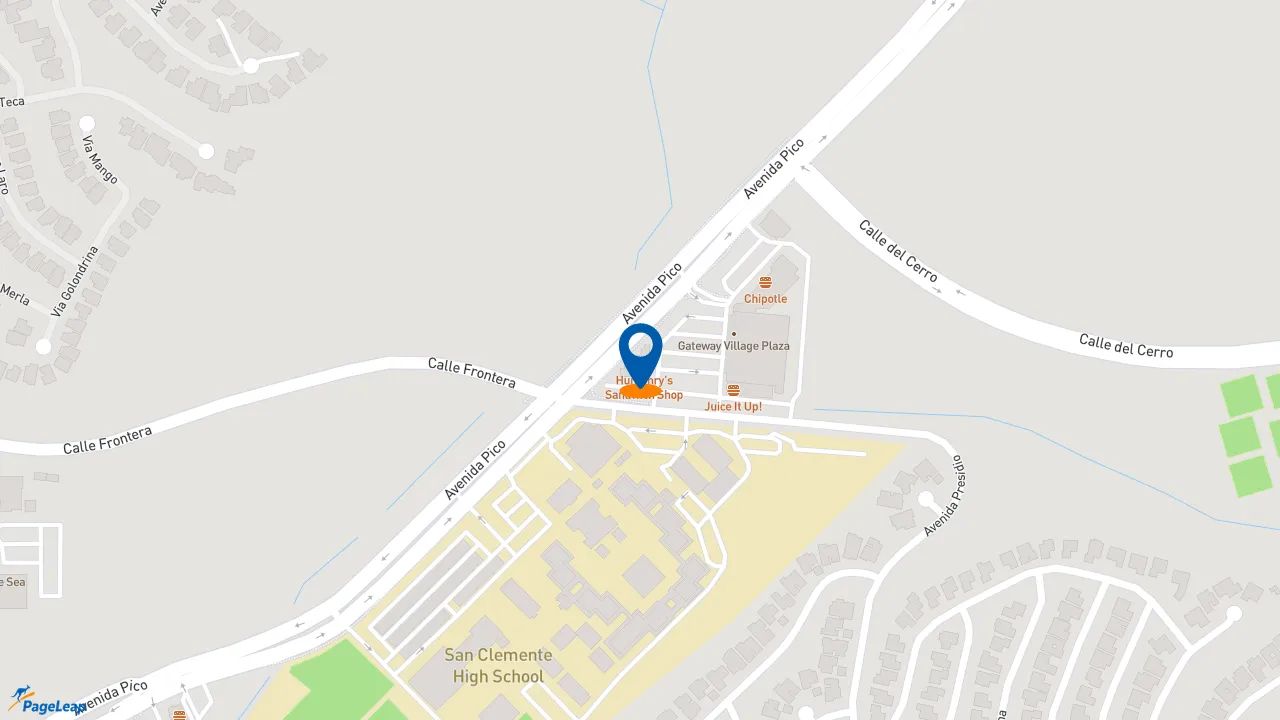 https://pageleap.com map showing location of Jersey Mike&#039;s Subs in San Clemente.