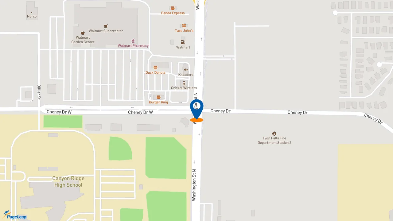 https://pageleap.com map showing location of Jersey Mike&#039;s Subs in Twin Falls.