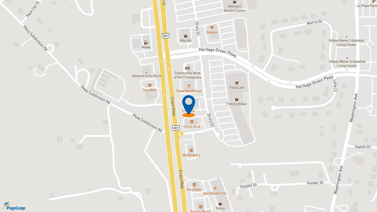 https://pageleap.com map showing location of Jersey Mike&#039;s Subs in La Plata.