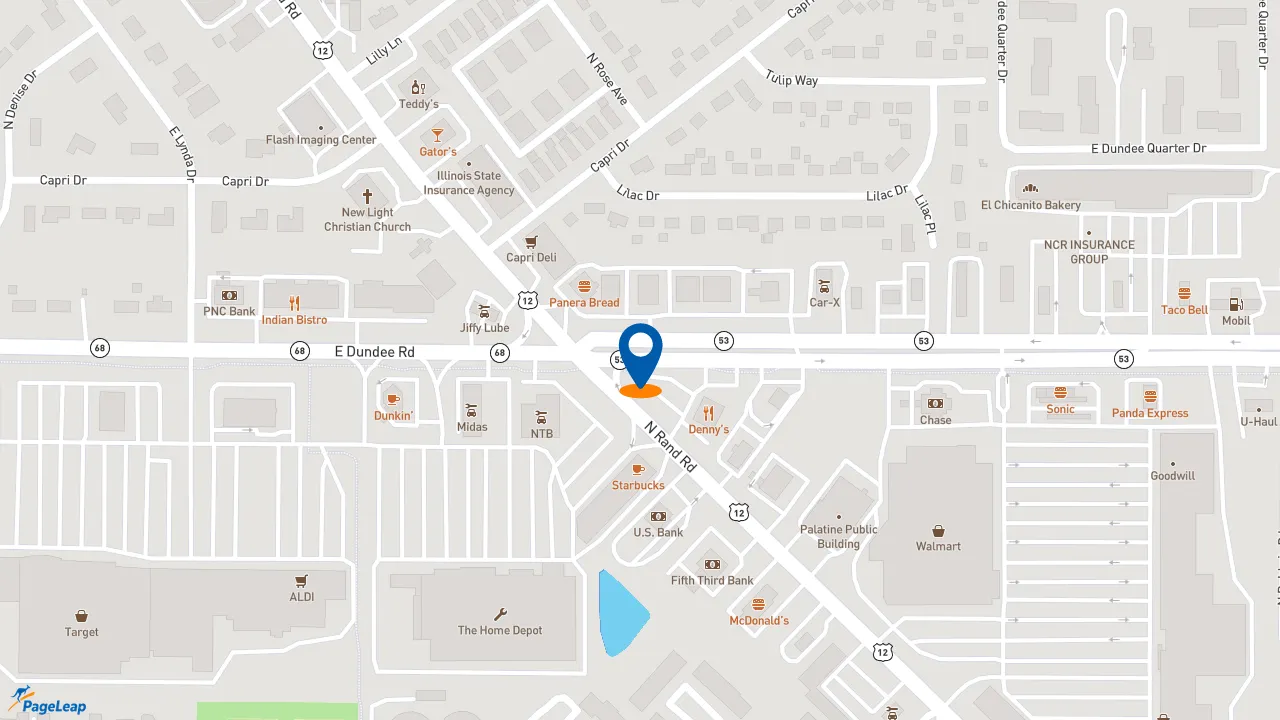 https://pageleap.com map showing location of Jersey Mike&#039;s Subs in Palatine.