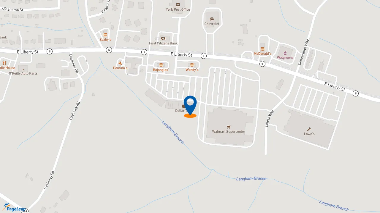 https://pageleap.com map showing location of Jersey Mike&#039;s Subs in York.