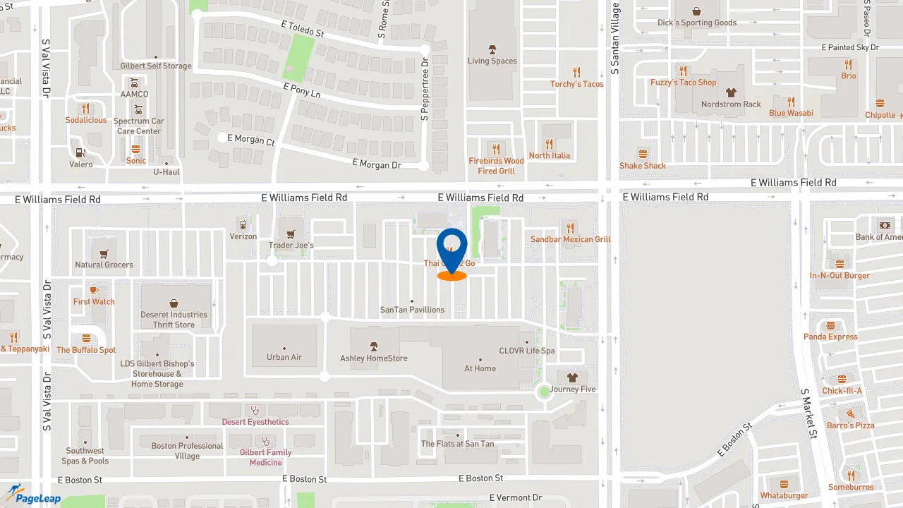 https://pageleap.com map showing location of Jersey Mike&#039;s Subs in Gilbert.