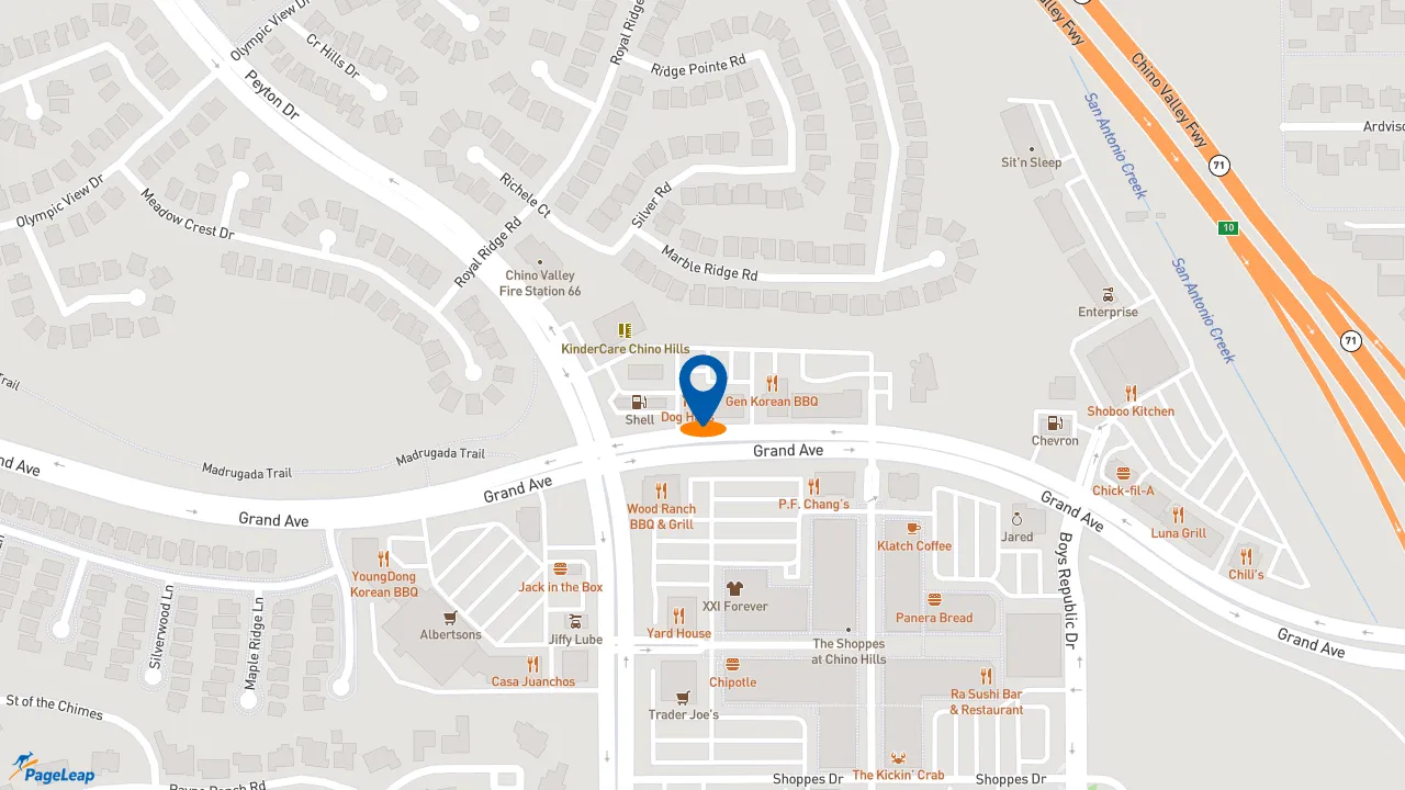https://pageleap.com map showing location of Jersey Mike&#039;s Subs in Chino Hills.