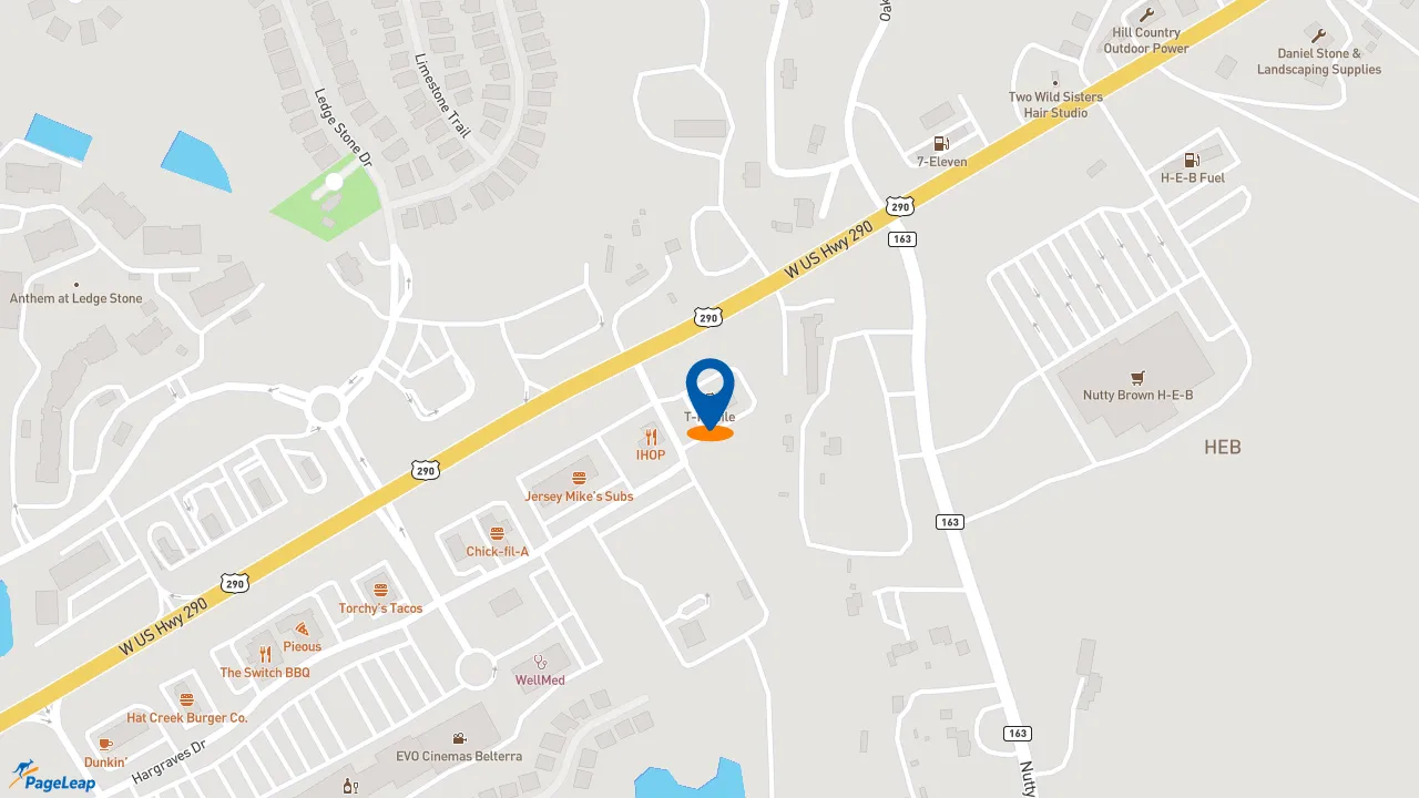 https://pageleap.com map showing location of Jersey Mike&#039;s Subs in Austin.