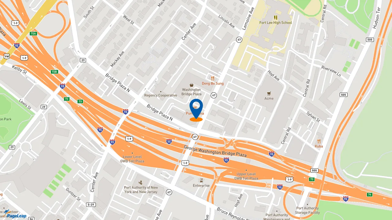 https://pageleap.com map showing location of Jersey Mike&#039;s Subs in Fort Lee.