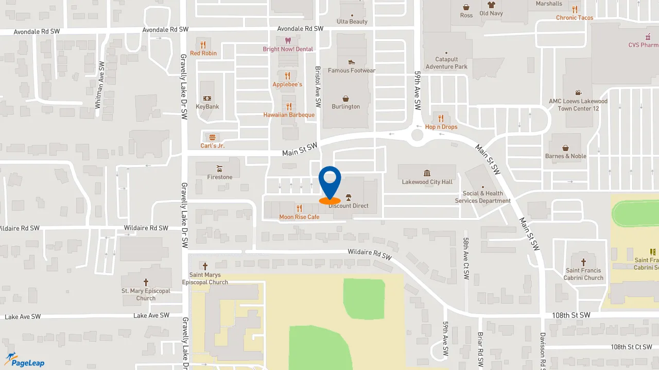 https://pageleap.com map showing location of Jersey Mike&#039;s Subs in Lakewood.